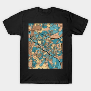 Durham Map Pattern in Mid Century Pastel T-Shirt